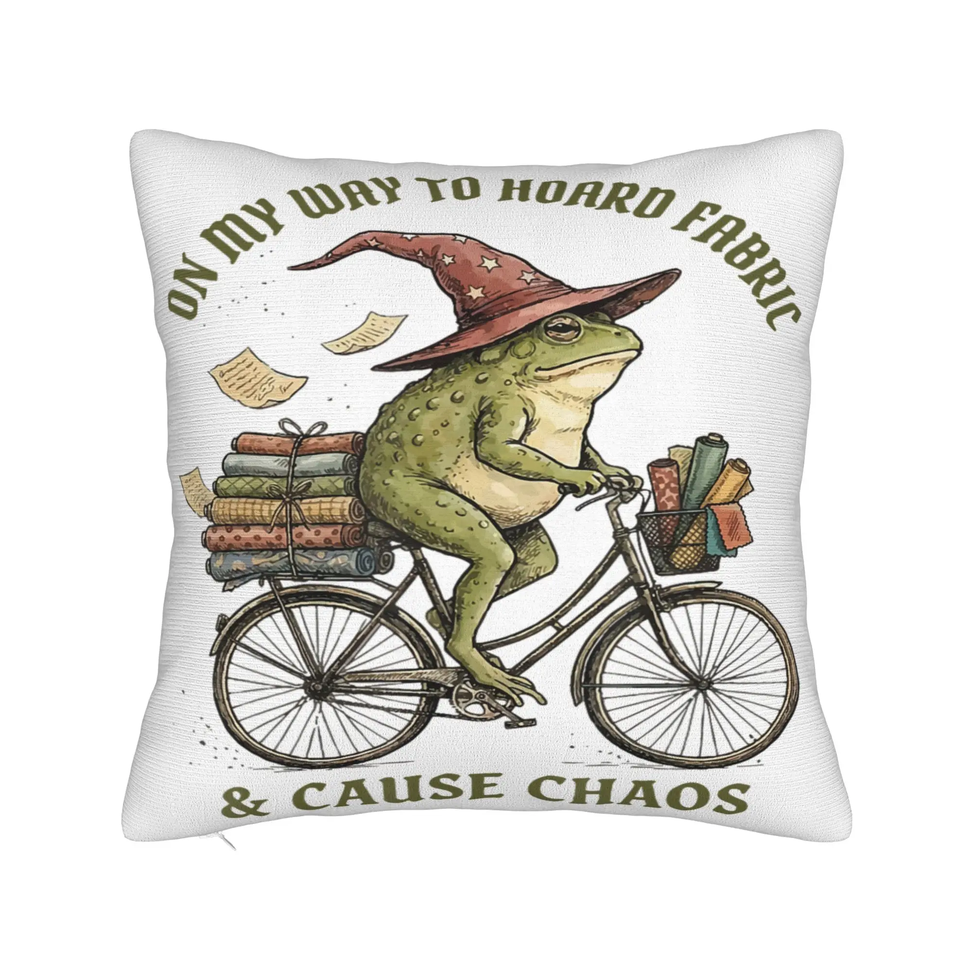 Decorative Pillowcase On My Way to Hoard Fabrics and Cause Chaos Merchandise Home  Pillow Case Cover Zippered Multi-Size