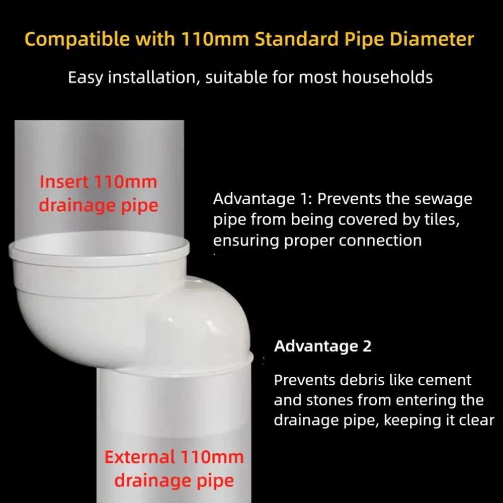 110mm Toilet Shifter Pipe PVC Plastic Extension Adapter Toilet Drain Relocation Drain Relocator Flange Extender