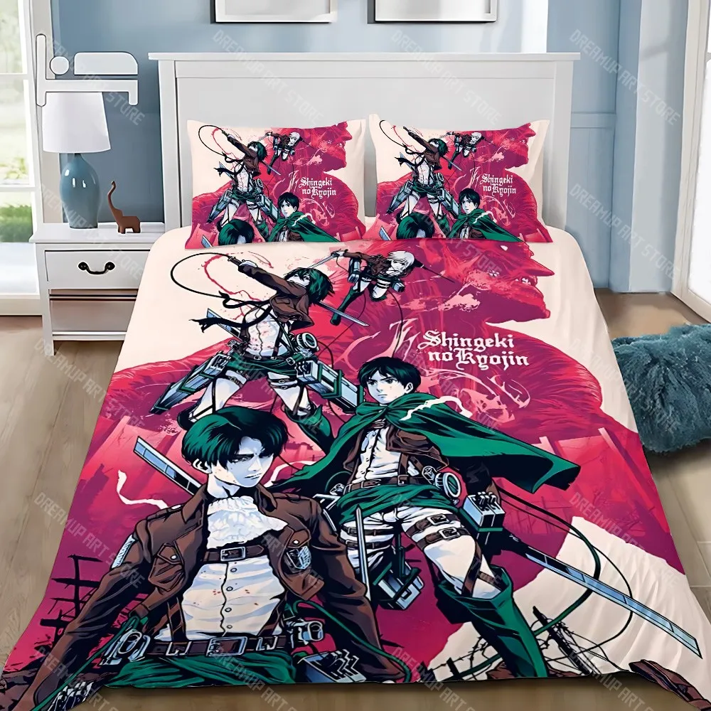 

Duvet Cover Pillowcase Bedding Set Adult Boy Attacks On Titans Girl Bedroom Decoration Children Gift Single Double Large Size