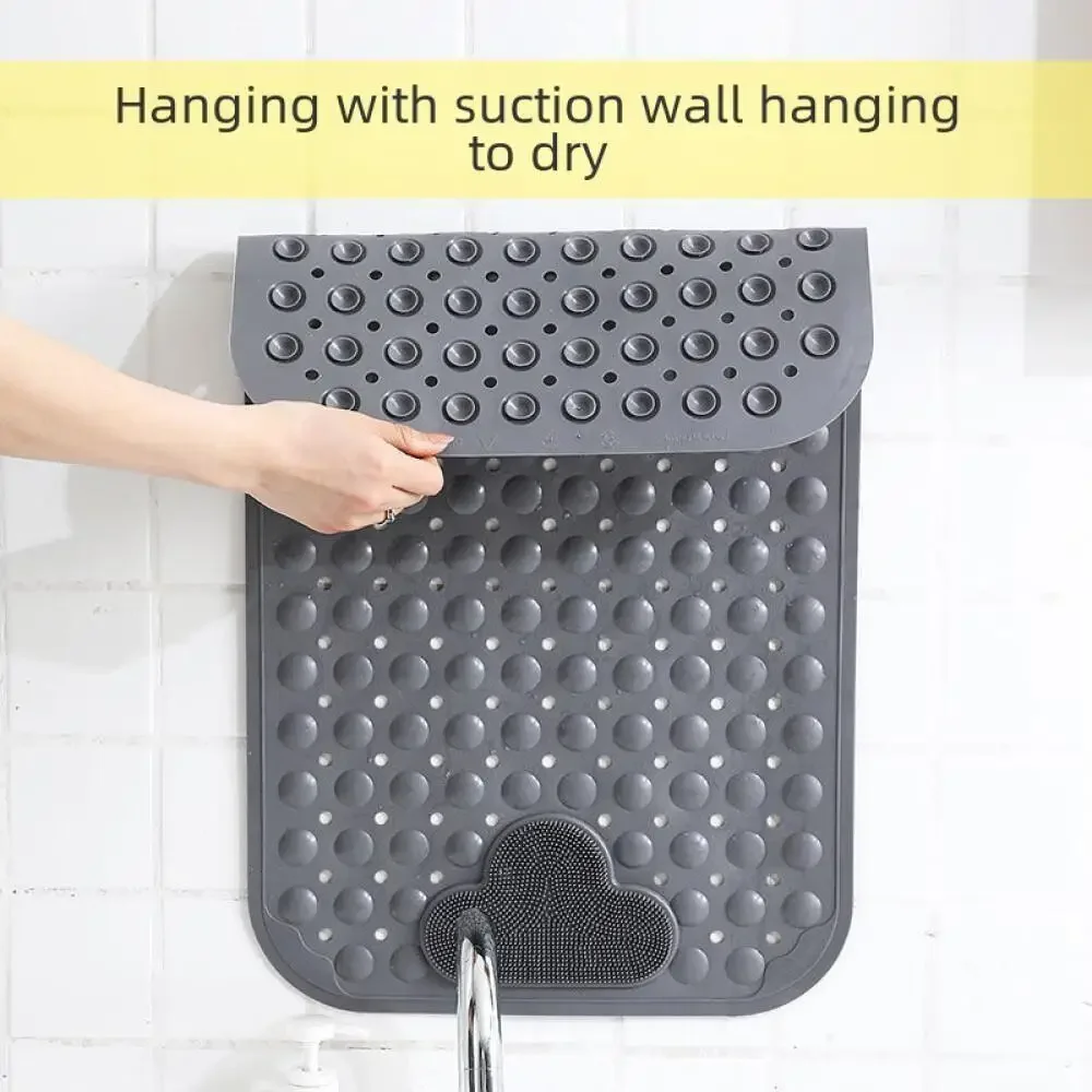 Bathroom Anti-Slip Floor Mat Household Suction Cup Drainage Hole TPE Bath Rug 2024 New Wholesale Price