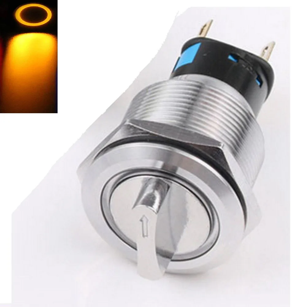 19mm Selector Rotary Switch Latching 2Positions 1NO1NC 12-24V Push Button Switch Comes With Wire Connector Sockets Convenience