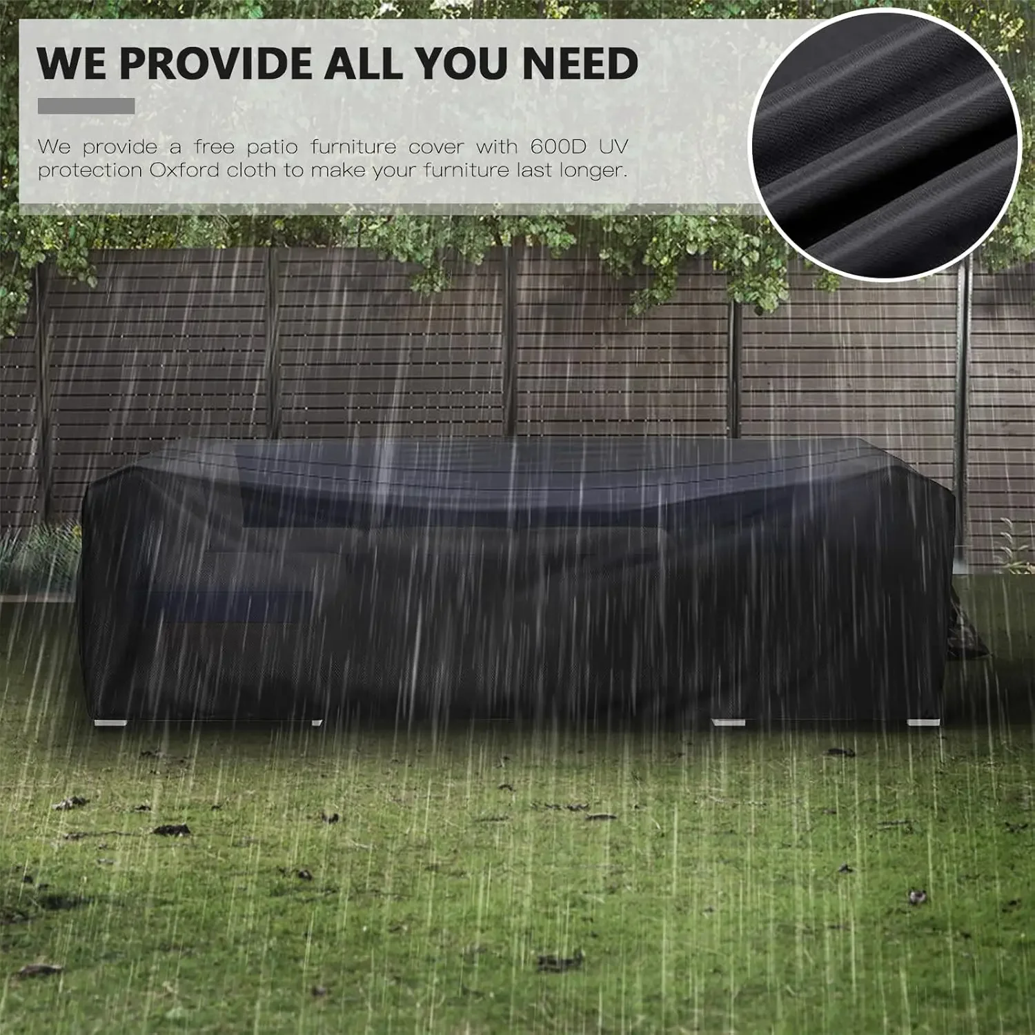 Outdoor Furniture Replacement Cushions for 6 Seat Patio Rattan Wicker Sectional Conversation Sofa Set14-Piece Cushions Set