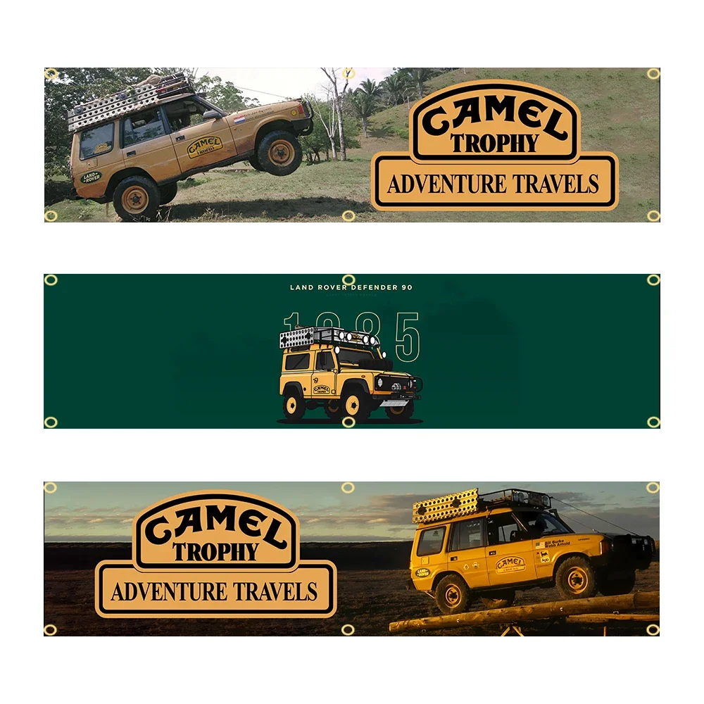 60X240cm Camel Trophy ADVENTURE TRAVEIS Flag Banner Flag Polyester Printed Garage or Outdoor Decoration Tapestry