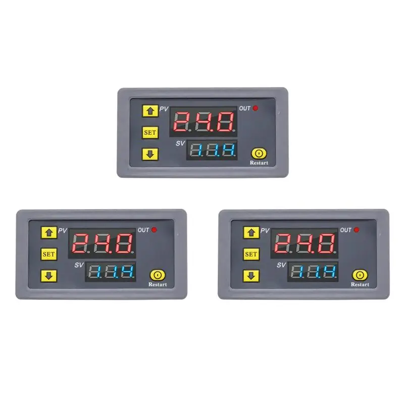 A79I 3X Digital Time Delay Relay LED Display Cycle Timer Control Switch Adjustable Timing Relay Time Delay Switch DC12V