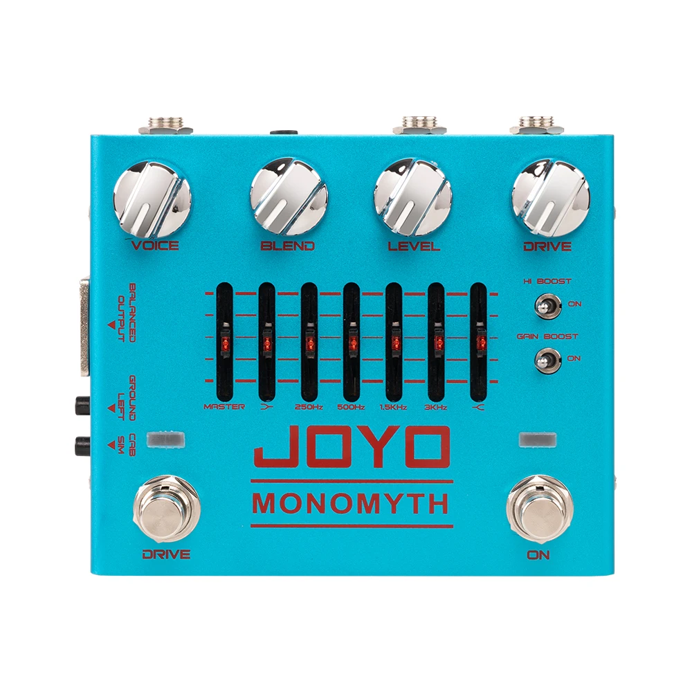 JOYO Bass Guitar Preamp Effect Pedal R-26 MONOMYTH 6 Band-Graphic EQ Control Cabinet Simulation Tone Bass Preamp Analog Pedal
