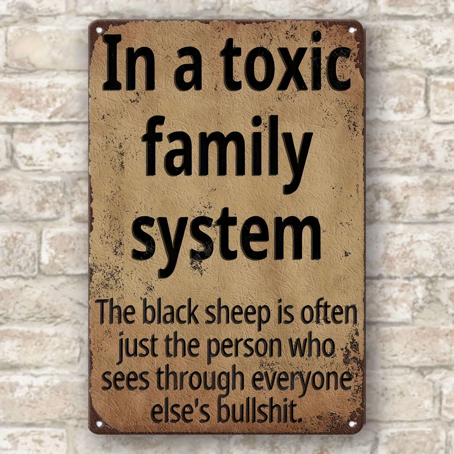 ديكور حائط معدني مسطح ثنائي الأبعاد - "نظام منزلي سام" اقتباسات روحية، فن معدني ريفي مقاس 8 × 12 بوصة، ديكور بار منزلي، ديكور كهف للرجال، #5