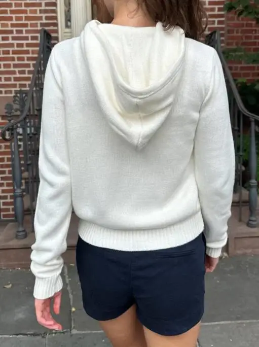 Fashionable and Simple Long Sleeved Solid Color Hoodie Jacket, Woolen Women's Clothing, Autumn/winter 2025