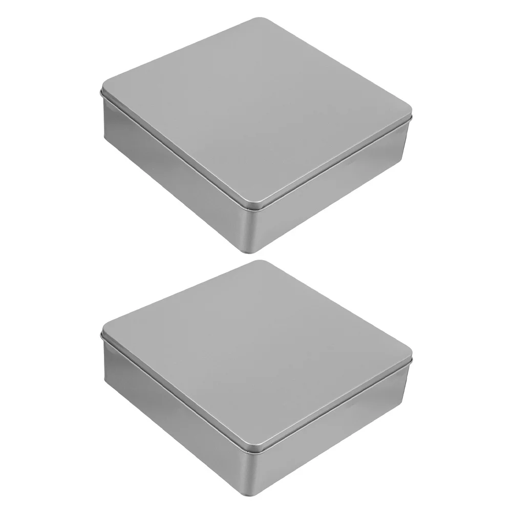 

2Pcs Metal Tin Cookie Box Large Capacity Tinplate Storage Box Decorative Kitchen Organizer Cookie Tins Metal Tin