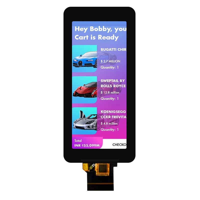 3.99 inch TFT LCD Display 400*960 Resolution ST7701S Driver With Capacitive Touch Screen RGB Interface 40Pin