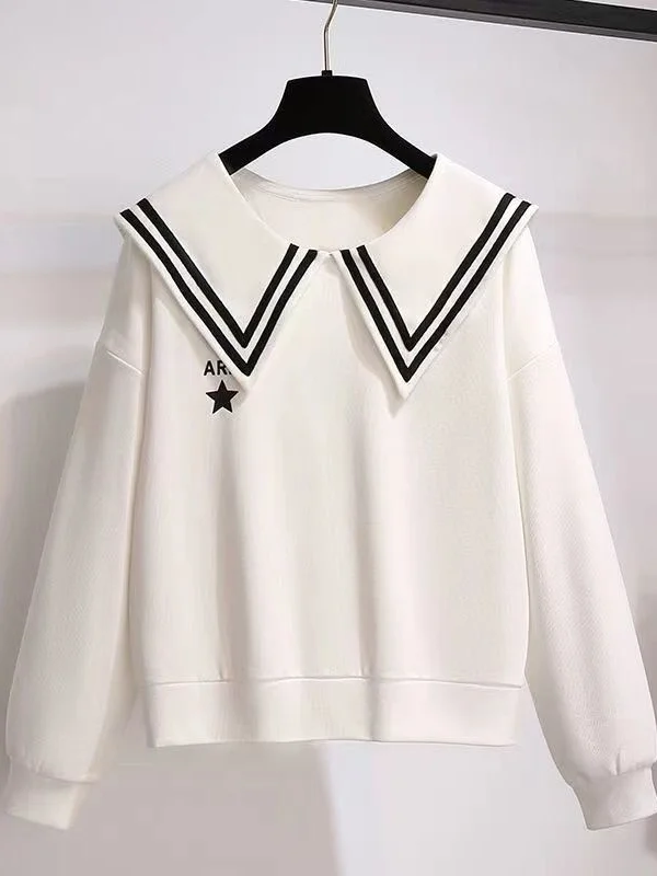 

Spring Summer New Casual Suit Girls Long Sve Sweat Tee Piece Set Chic Faionable Women's Ensemble Winter Collection