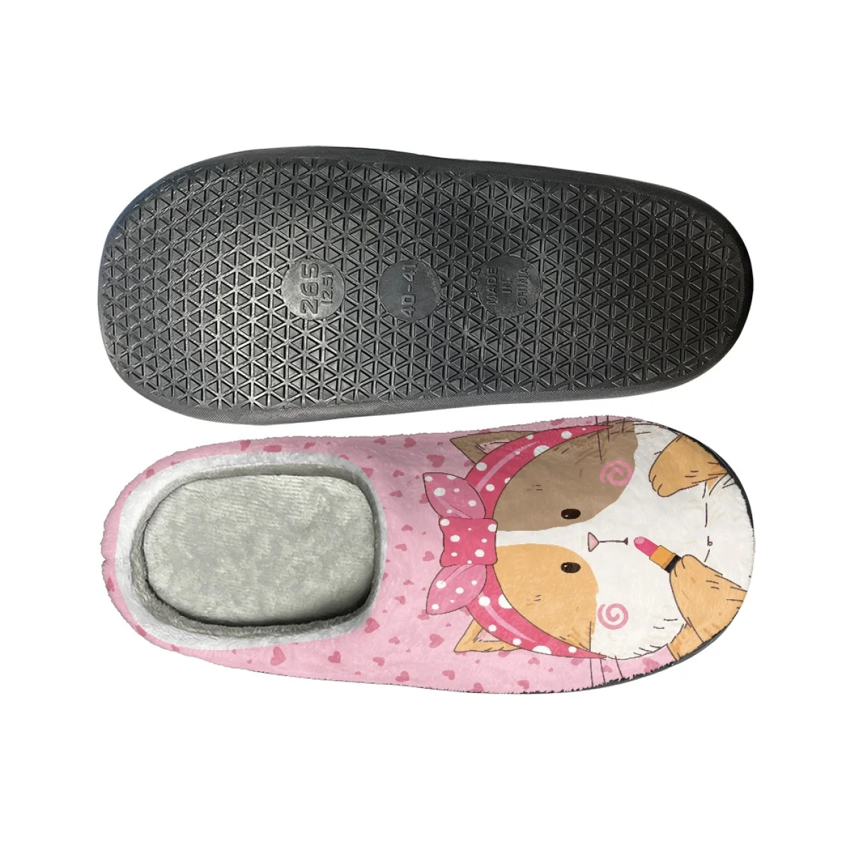 Cartoon Cute Mouse Design Cotton Slipper for Women Girls Cute Kawaii Flats Pink Warm Home Slides Shoes pantufas de pelúcia New image 3