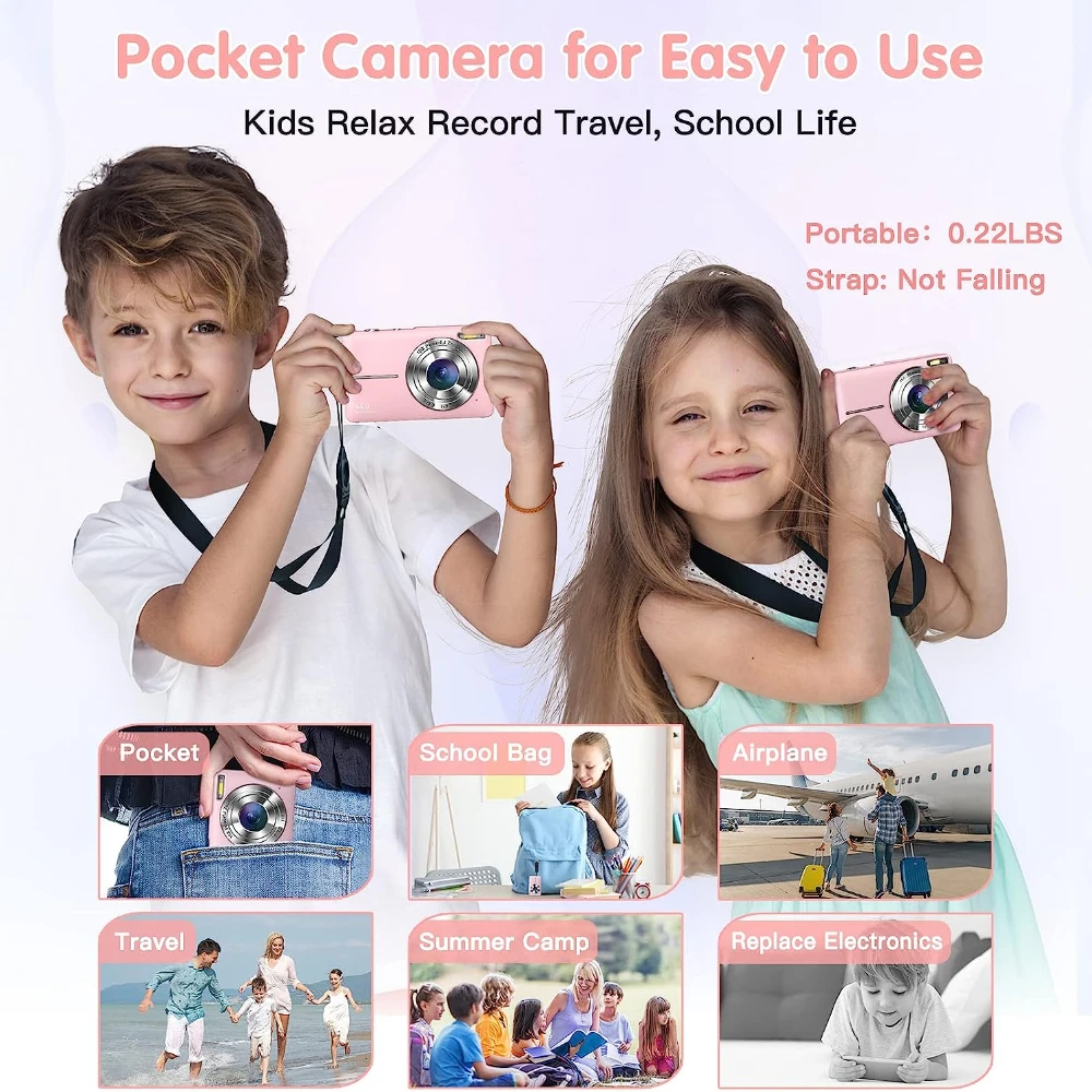 Portable Digital Children Camera for Children Camcorder with 16x Zoom Compact 1080P 44MP Cameras for Beginner Photography Hot