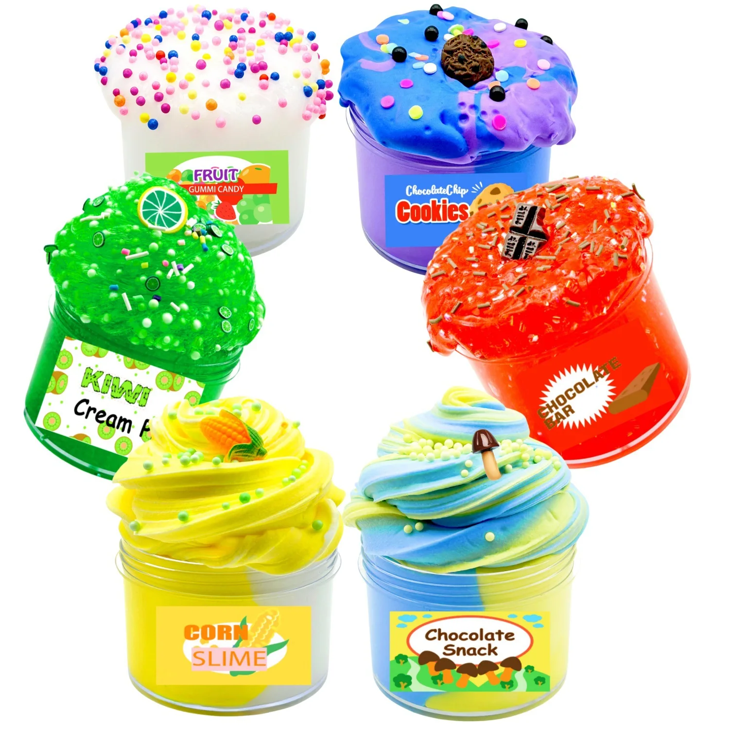 

New 100ML Slime Set Fluffy Charm for Kid Color Clay Cotton Clay DIY Puzzle Stress Relief Children's Rubber Clay Toy