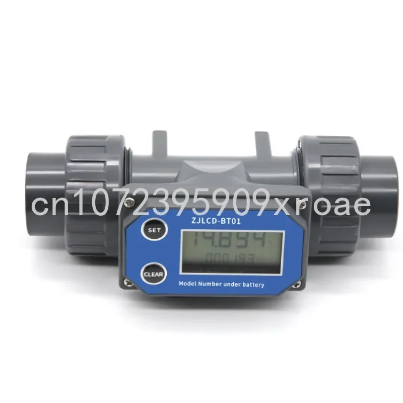 1 "1-1/2" 2 "2-1/2" 3 "Turbine Flowmeter Electronic PVC LCD Digital Display Flowmeter