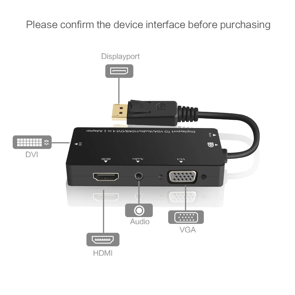 3 w 1 DisplayPort DP do HDMI kompatybilny DVI wsparcie 1080P HD DP na VGA Adapter żeński konwerter kabel box z dźwiękiem na PC TV