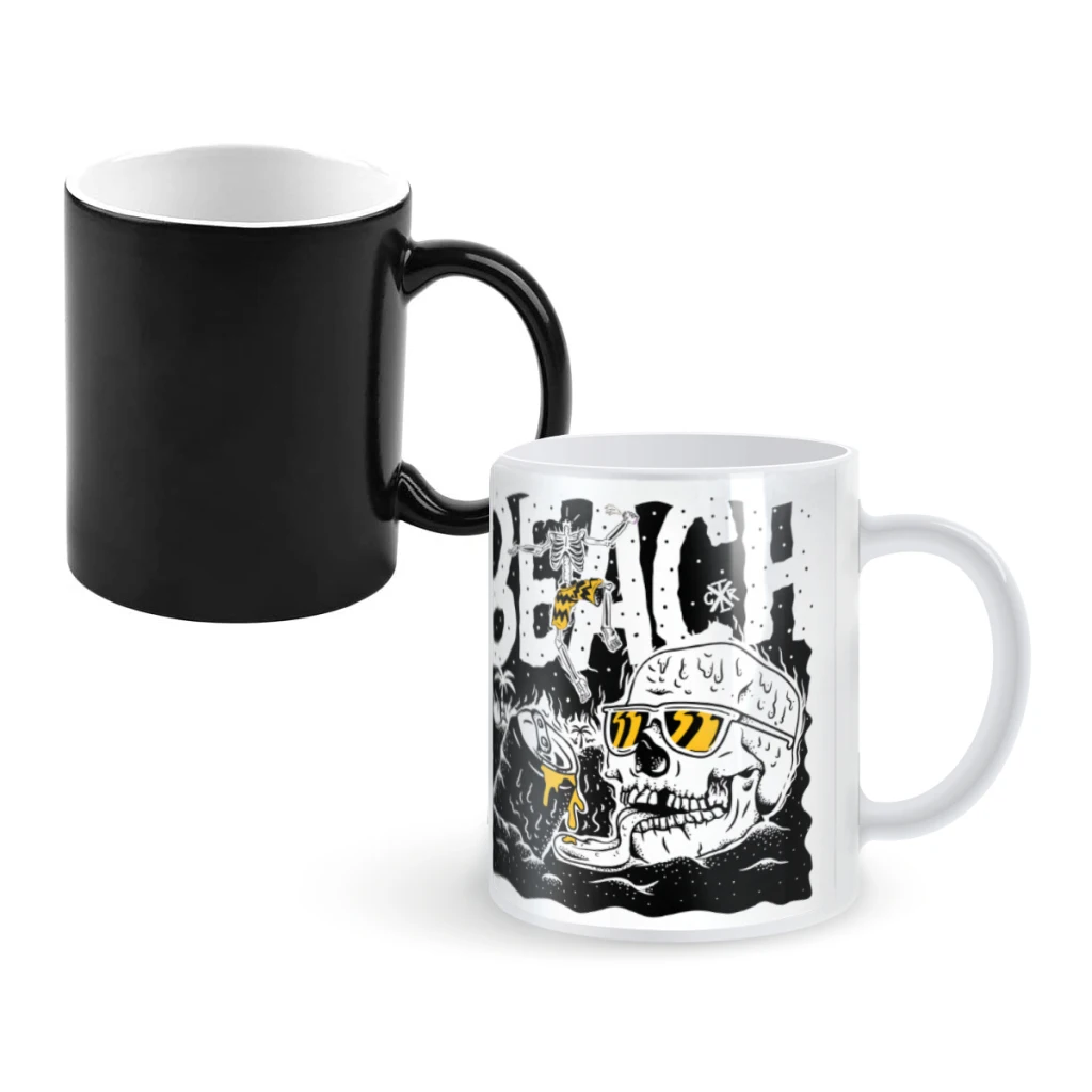 

BeachCoffee Mugs And Mug Creative Color Change Tea Cup Ceramic Milk Cups Novelty Gifts