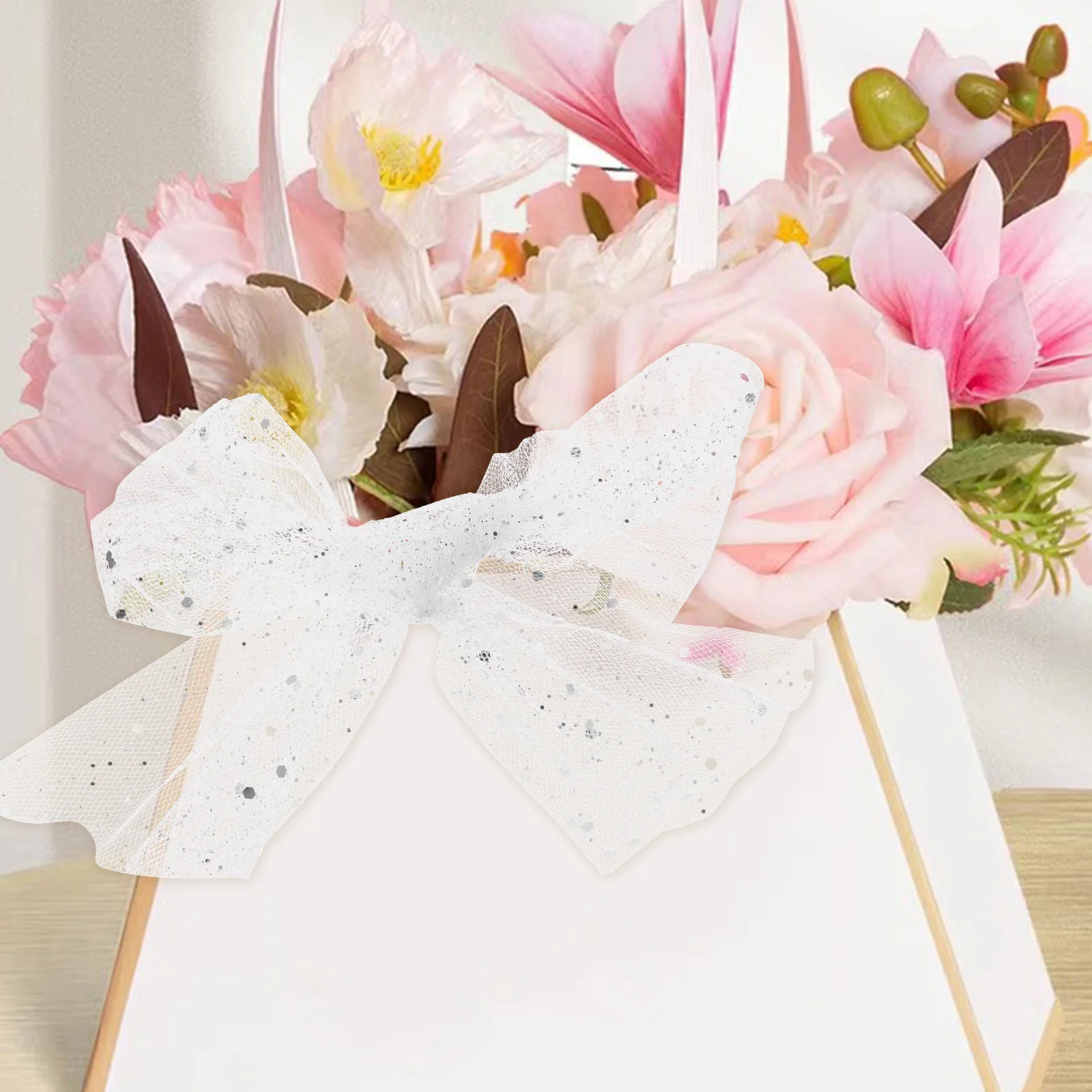 Cinta de tul decorativa con lentejuelas brillantes para envolver regalos de boda, manualidades DIY, ocasiones festivas, rollo de cinta de tul de 150M