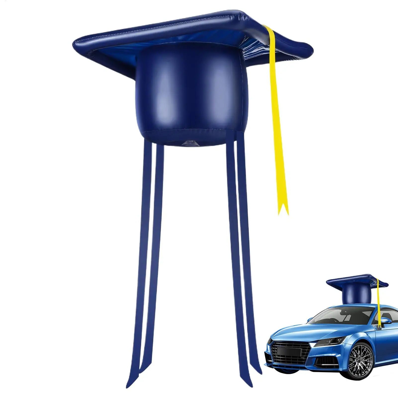 

Водонепроницаемая надувная шапка выпускника с длинными лентами для украшения автомобиля, аксессуар для экстерьера автомобиля.