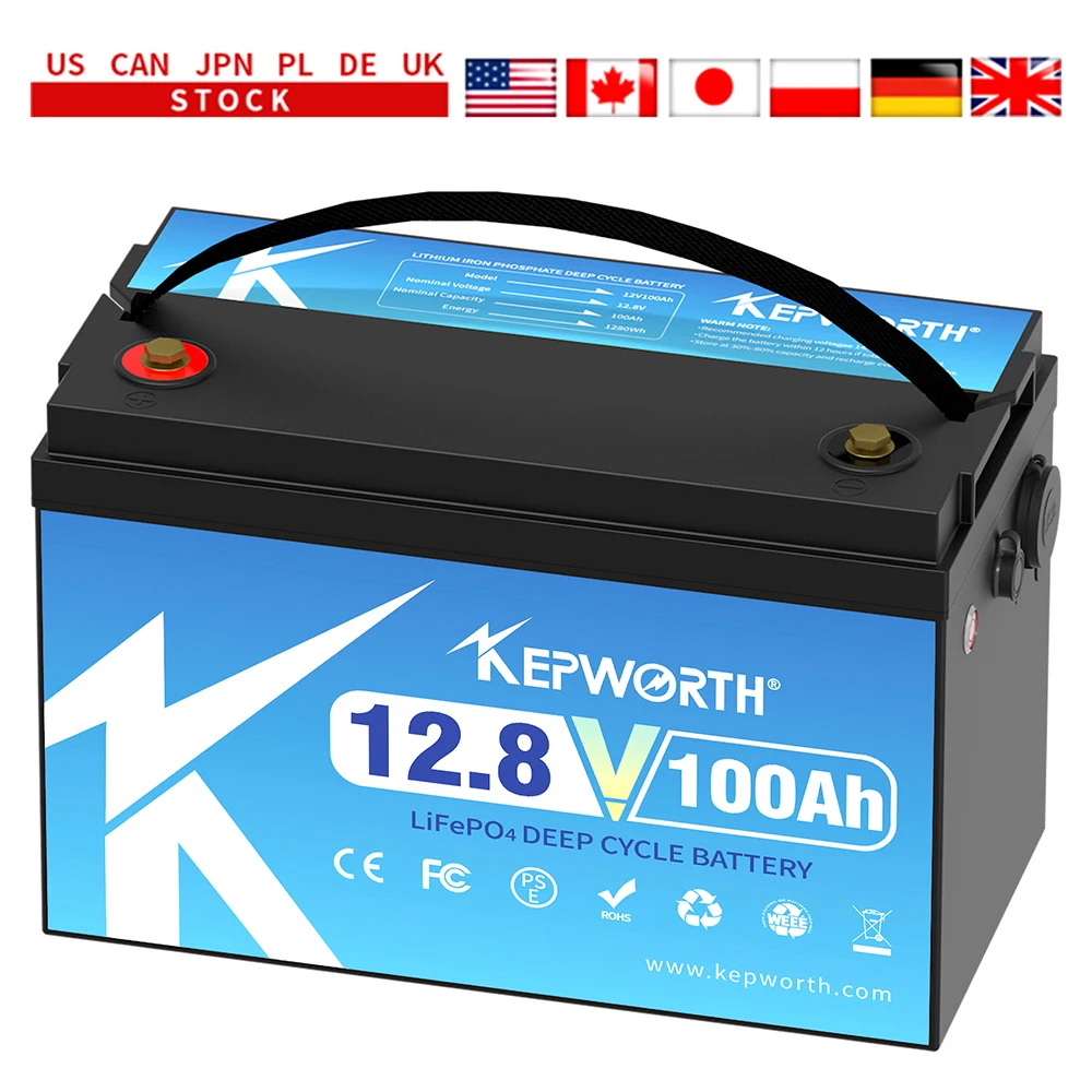 Newest 12V 50Ah 100Ah 120Ah 180Ah 200Ah 300Ah LiFePO4 Battery Pack With Upgraded BMS Lithium Power Golf Cart RV Campers Off-Road