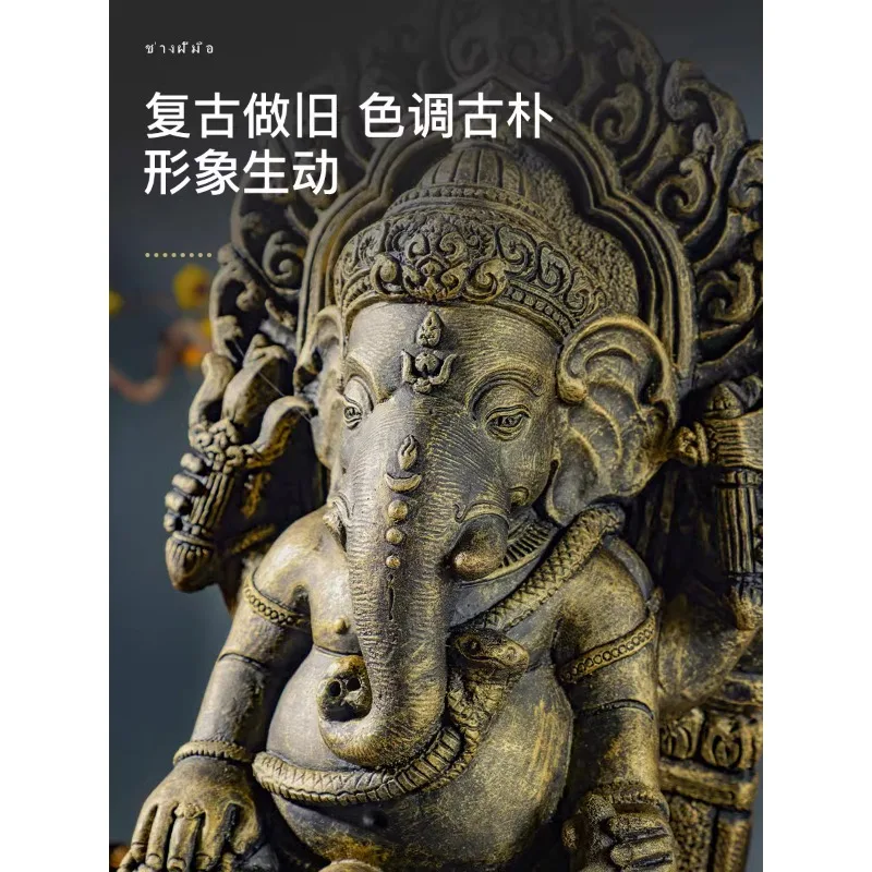 South East Asia style elephant ornament Thai elephant trunk statue living room entrance elephant god desktop decoration cra