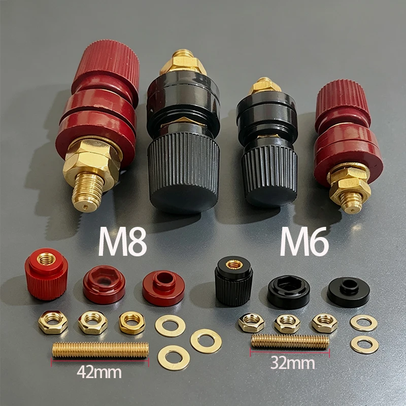 1PC Wire Binding Post Thread Screw M6 M8  Black Red Set Weld Inverter Clamp Power Supply Splice Connect Battery Terminal