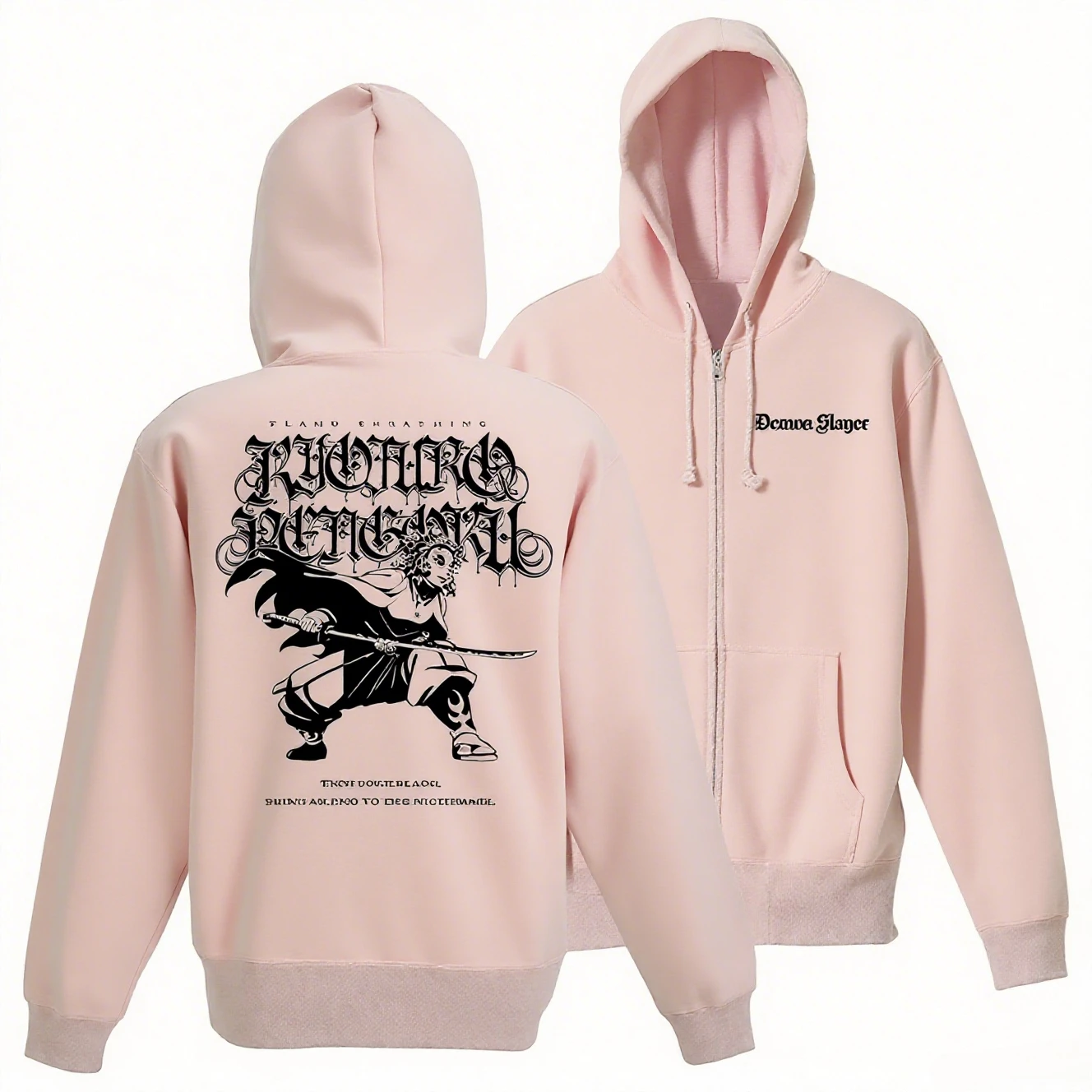 Unisex Demon Slayer Oversized Anime Hoodie Mannen Vrouwen Zip Up Jas Casual Top Streetwear Outdoor Sportkleding Lente Herfst Jassen