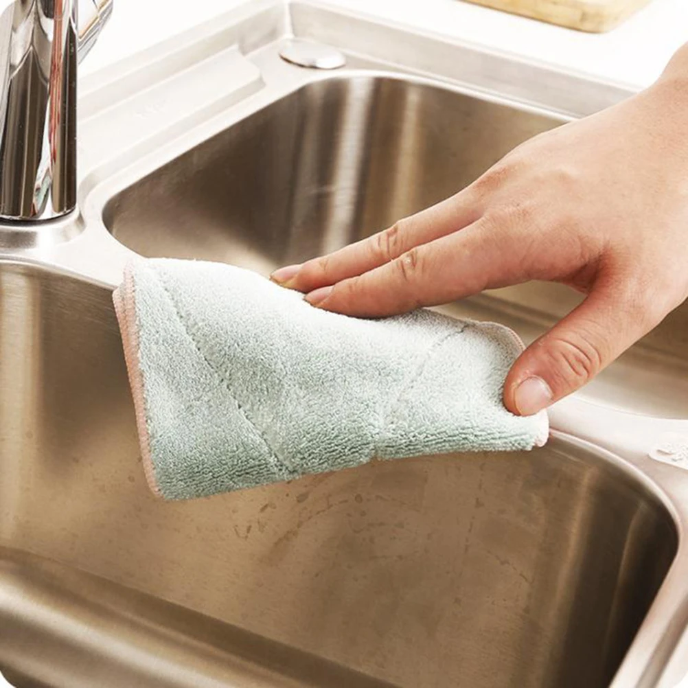 

10 Pcs Thickened Absorbent Dish Towel Kitchen Cleaning Wipe Cloth Non-stick Oil
