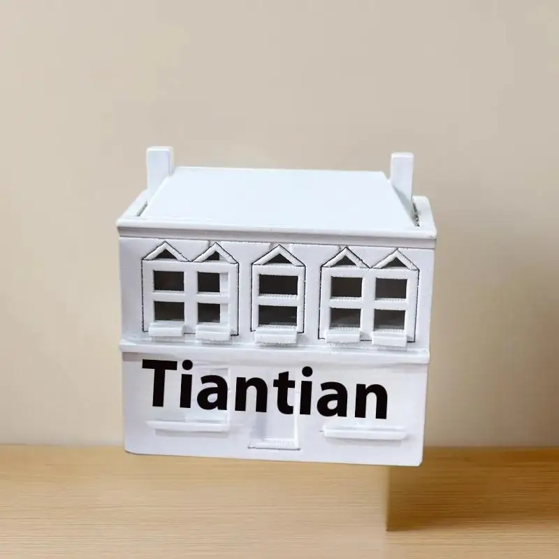 1:12 Dollhouse Miniatures White Wooden Villa Small House Model Doll House Decor Micro Landscape Ornaments Pretend Play Toys DIY