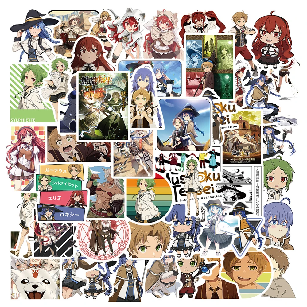 

10/30/50pcs Cool Mushoku Tensei: Jobless Reincarnation Season Anime Stickers DIY Skateboard Suitcase Guitar Car Waterproof Decal