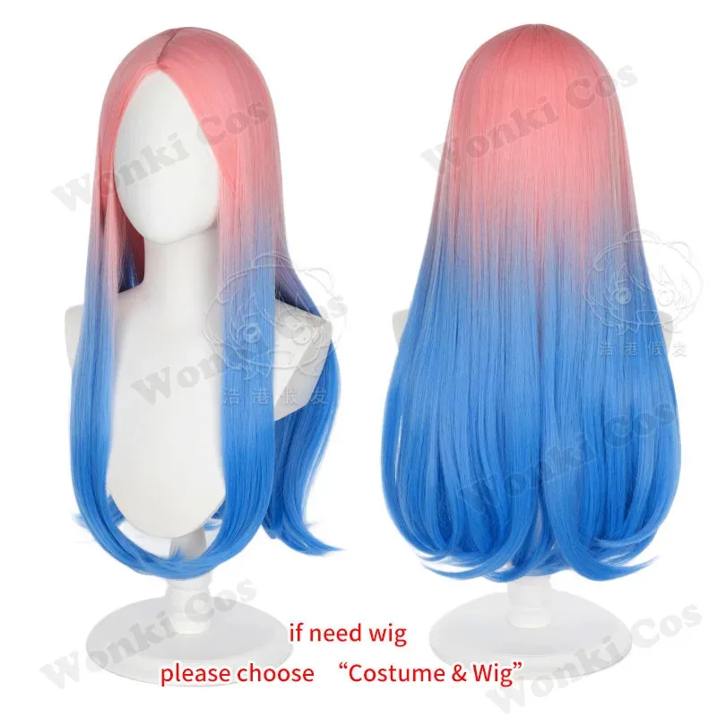 Alien Stage Mizi Costume Cosplay Parrucca Capelli Mizi Abito blu intenso per donne Eventi anime Comic Con Abiti da festa