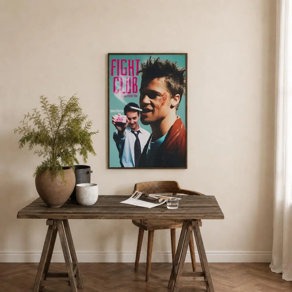 Movie Fight Club Poster Self‑Adhesive Waterproof PP Poster Coffee House Bar Wall Art Sticker Room Home Decor