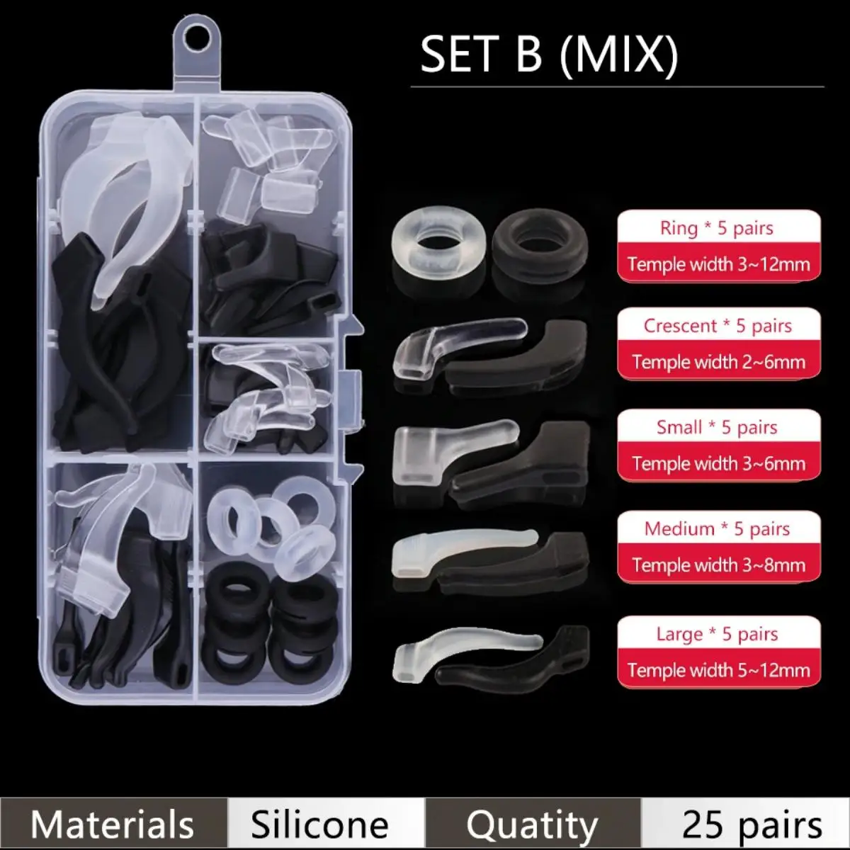 25 Pairs Eyeglasses Retainers Premium Silicone Anti-Slip Eyeglass Holder Comfort Ear Grip Hooks Protectors For Spectacle Eyewear image 5