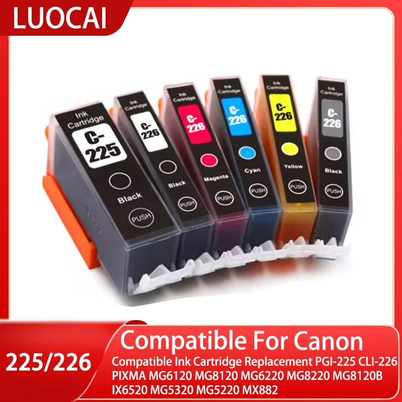 Compatible Ink Cartridge Replacement PGI-225 CLI-226 PIXMA MG6120 MG8120 MG6220 MG8220 MG8120B IX6520 MG5320 MG5220 MX882