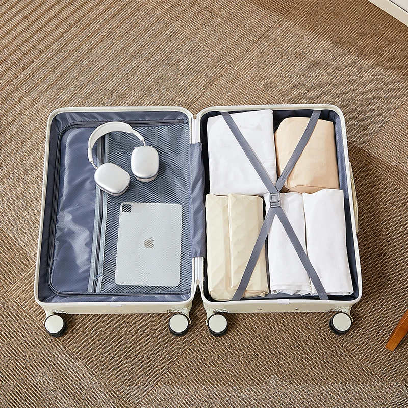 

20-дюймовый дорожный чемодан с роликовыми колесами, подстаканником и подставкой для мобильного телефона, портативный дизайн для удобного дорожного чемодана