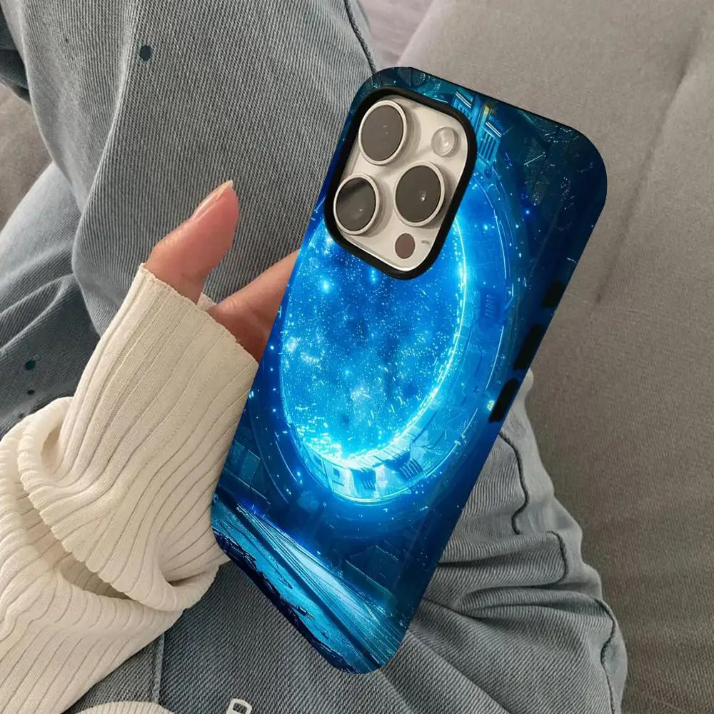 حافظة هاتف بوابة SF مزدوجة الطبقات 2 في 1 حافظة لهاتف آيفون 16 15 برو ماكس 14 13 برو 12 11 plus سامسونج S25 24 23