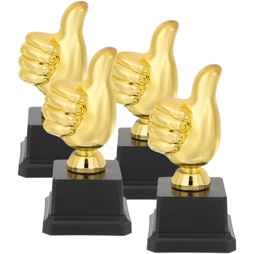 

4 Pcs Plastic Trophies Awards for Kids Sports Gifts Children Reward Cups Large Small Winner Supplies Basketball Soccer