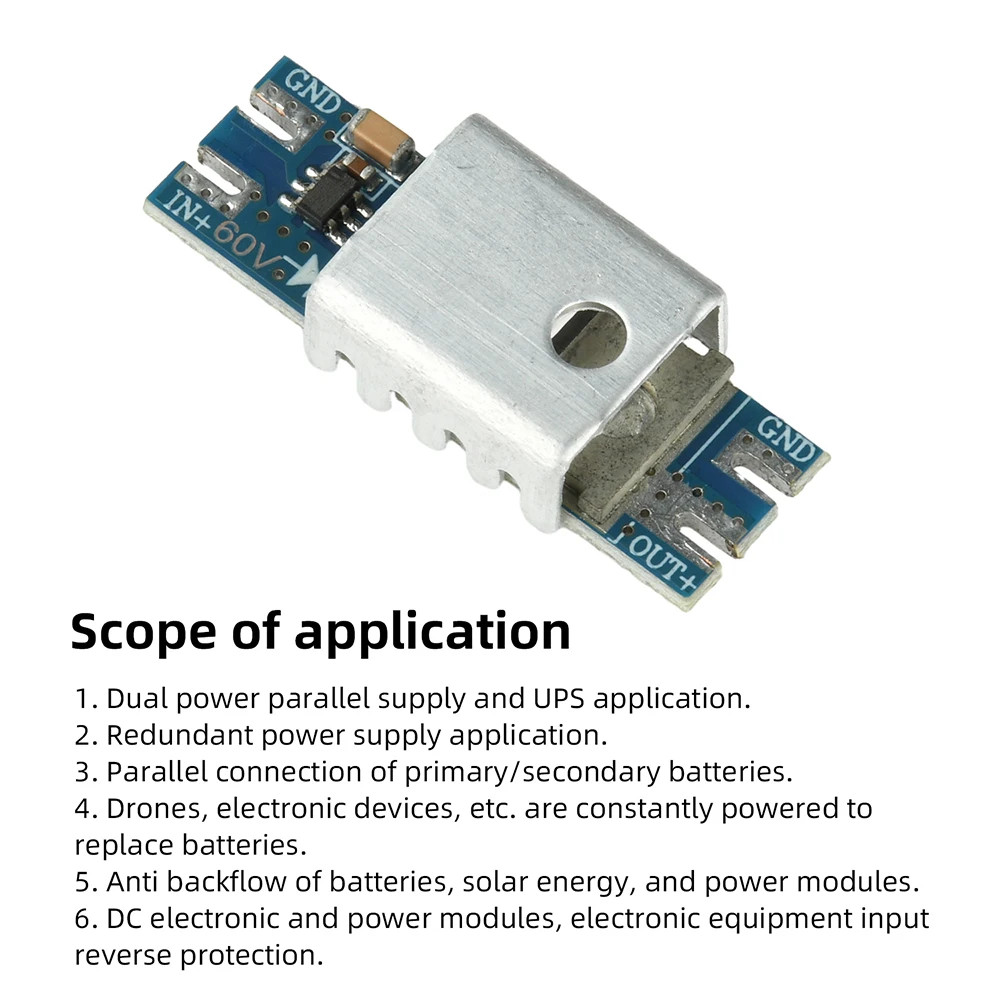 DC 3,5-60V DC 4-90V Ideales Diodenmodul für Solarsysteme 20A Rücklaufschutz Niedriger Spannungsabfall Kühlkörper Inklusive – Detail 10