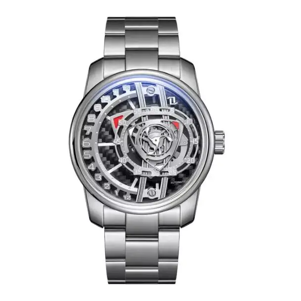 Автоматические Мужские часы OBLVLO, роскошные механические наручные часы 42 мм, светящиеся водонепроницаемые сапфировые уникальные модные дизайнерские часы с роторным циферблатом