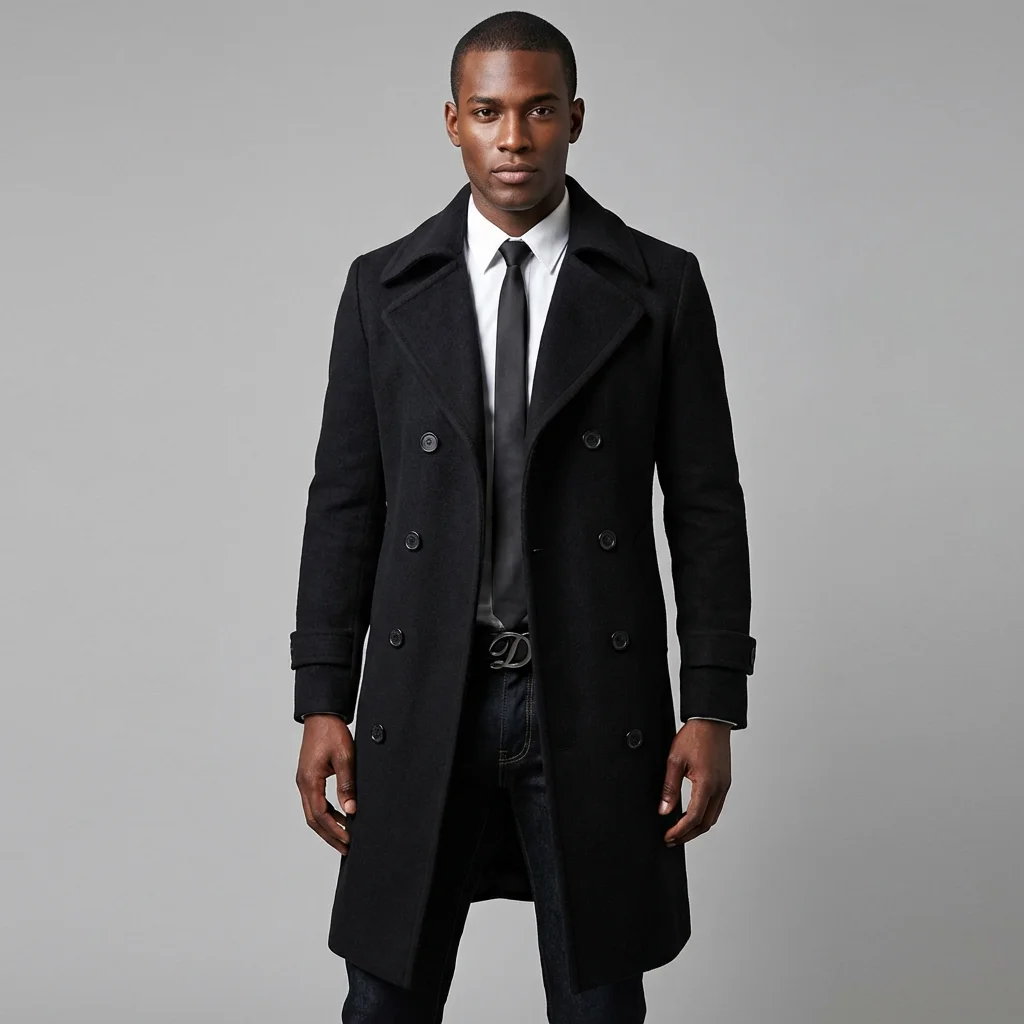 

Мужской плащ из смесовой шерсти азиатского размера 5XL, мужская куртка средней длины, классическое повседневное пальто приталенного кроя для мужчин