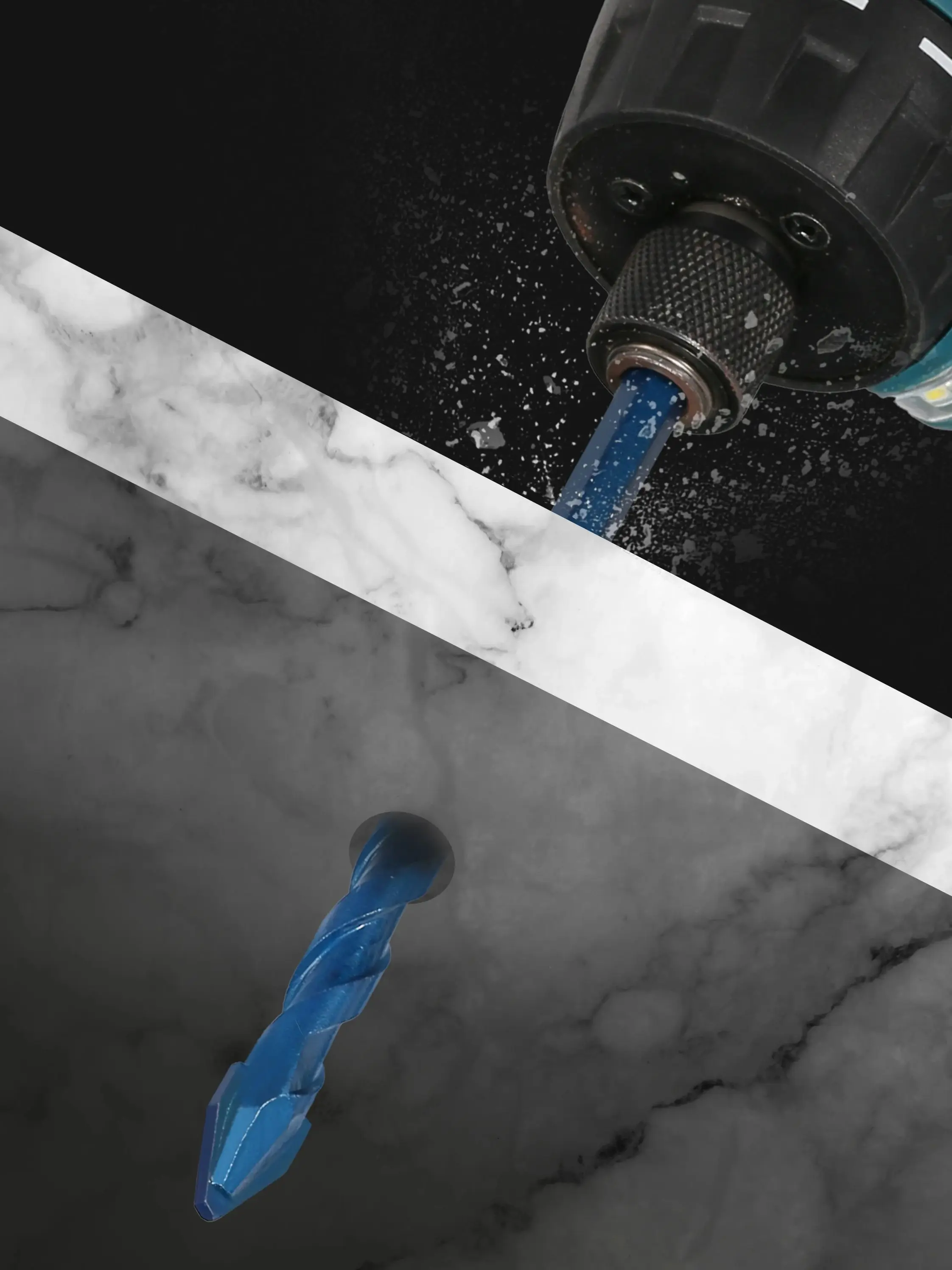 5/6/8/10/12 mm blauer Fliesenbohrer, hohe Härte, exzentrischer Bohrer, Präzisionsbohrer für Keramik, Glas und Holz, Zubehör für Elektrowerkzeuge. – Detail 5