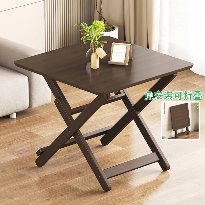 Nanzhu outdoor folding table household small apartment eating table solid wood simple portable night market small square