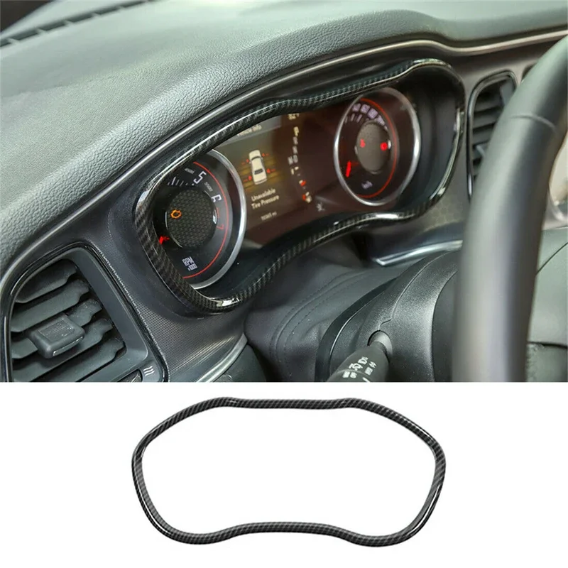 For Dodge Challenger 2015-2021 Car Dashboard  Instrument Panel Decorative  Cover Trim  ABS Carbon Fiber Styling Accessories