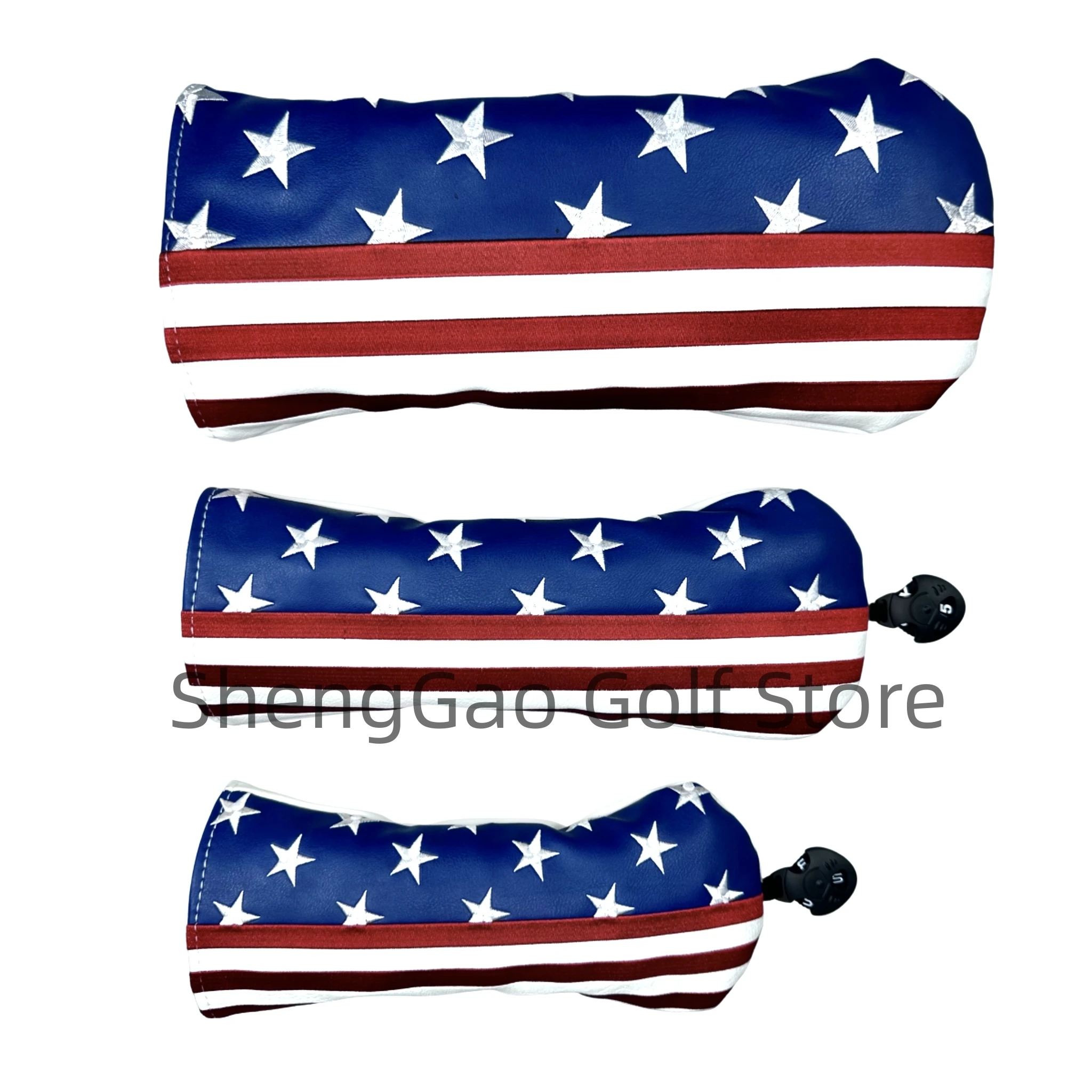 Golf American Flag pattern Head cover Driver Head Covers Fairway Wood Head Covers Hybrid Head Covers Putter Cover