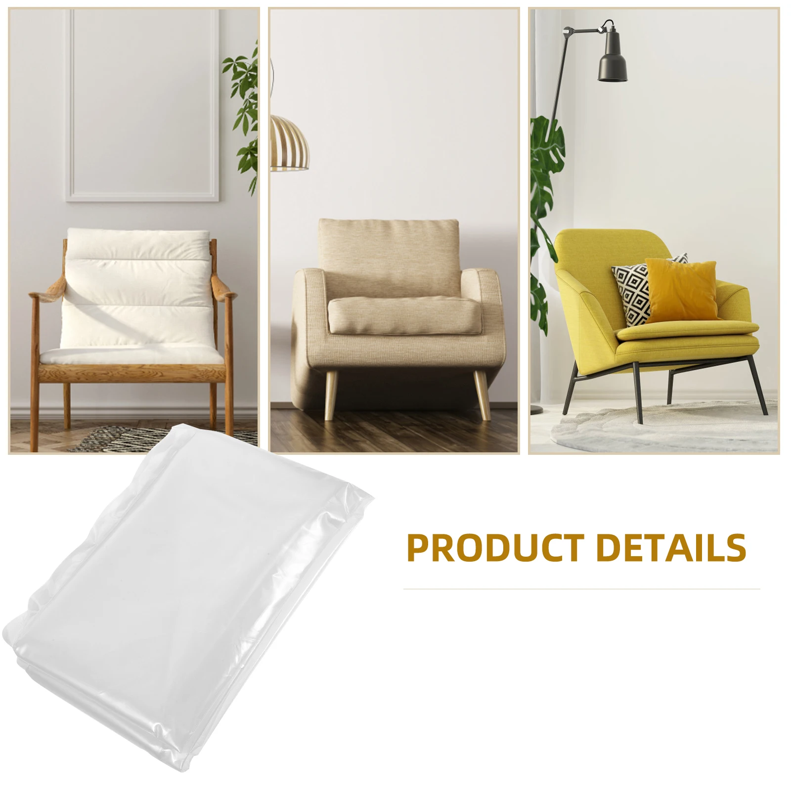 

Transparent Pe Sofa Cover Elastic Slipcover Couch Protector Furniture Cover for Living Room Pets Kids Dust Food Paint Resistant