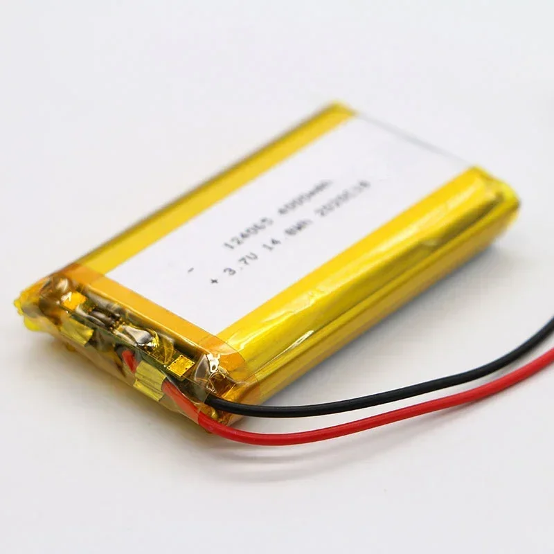 124065 3.7V 4000mAh Polymer Lithium Battery for Smart Lock Tablet Camera Driving Recorder Radio Walkie-talkie PH 2.0mm 2pin Plug view 3