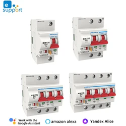 Ewelink 1 2 3 4 Phase Din Rail WIFI Circuit Breaker Switch Smart Home,100A 125A MCB,Overload Short Circuit Protection,APP Remote