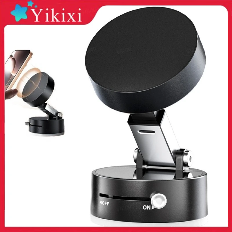 

Phone Holder Vacuum Suction Cup Magnetic Car Double-Sided Foldable Magnetic Auto Phone Bracket For Car Interior Accessories