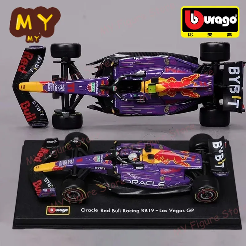 

Stock Bburago 1:43 F1 RB19 Las Vegas GP Helmet Red Bull Racing RB19 Dust Cover #1 Max Verstappen #11 Sergio Perez Formula Racing