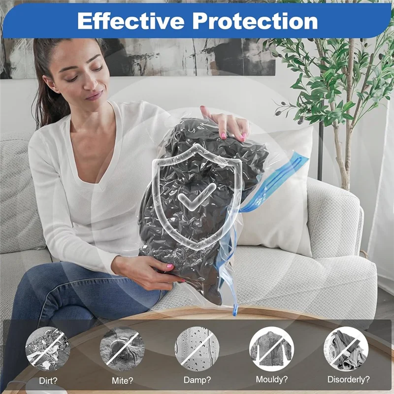 

12PCS Travel Vacuum Storage Bags With Electric Pump Vacuum Seal Bags For Luggage Space Saver Bags For Clothes EU Plug-B91B