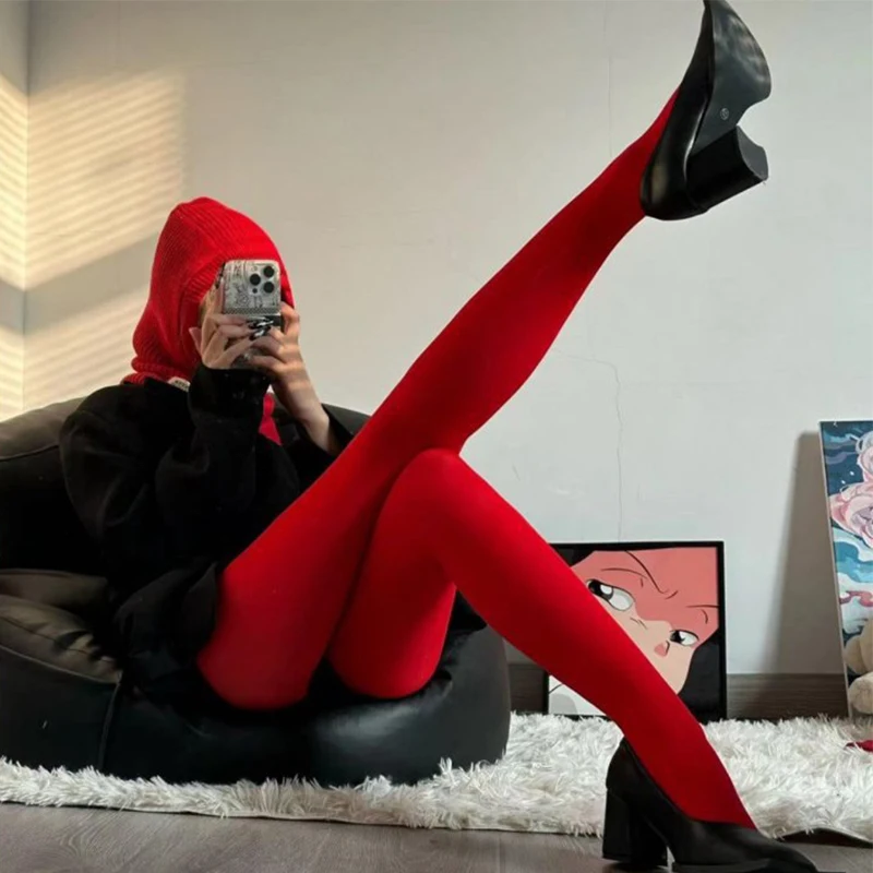 Ladies Lucky Red Stockings Christmas Meat Tight Leggings Breathable Elastic Anti Slip Pantyhose Soft Comfortable Thin Tights